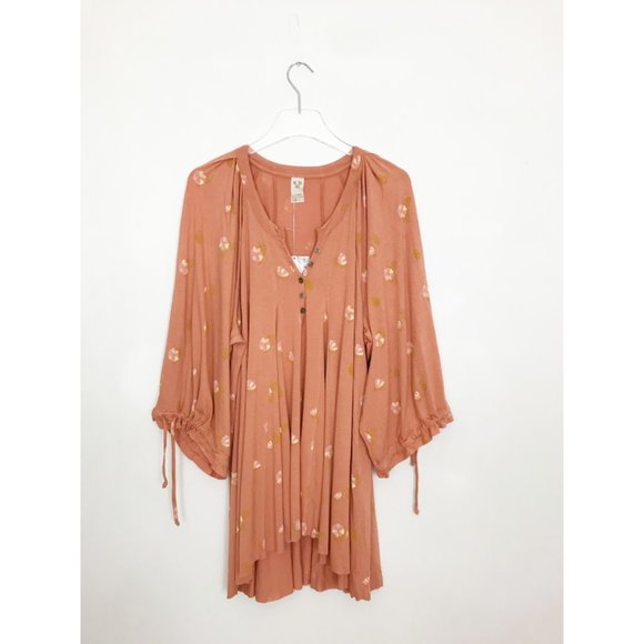 Free People/ We The Free Winter Sun Tunic Floral Print Cinnamon Combo XS NWT - Picture 3 of 14